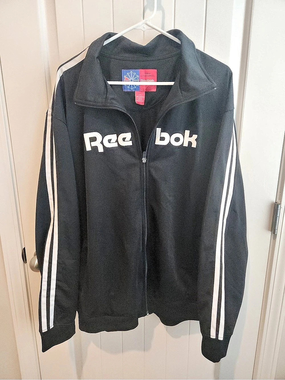 Reebok Men's Black White Track Jacket Size 3XL